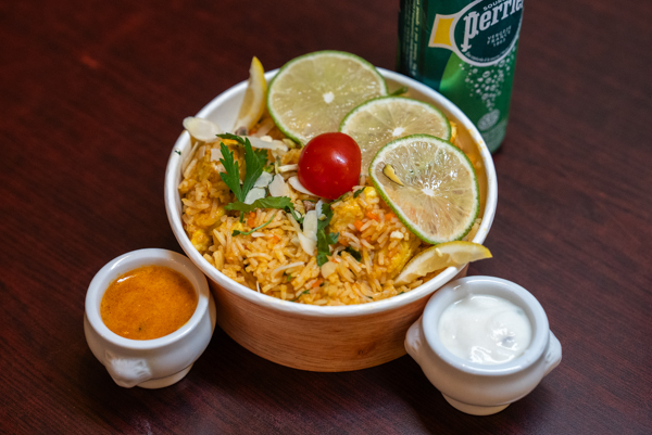Biryani Poulet, plat de cuisine indienne à emporter du Kashmir Café à Montreuil