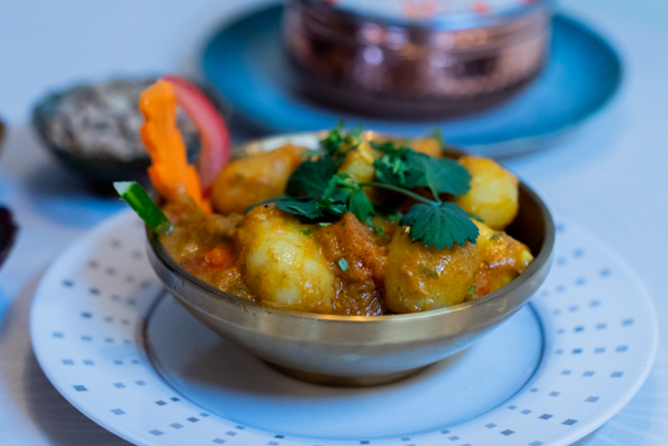 Poulet Vindaloo, plat de cuisine indienne à emporter du Kashmir Café à Montreuil